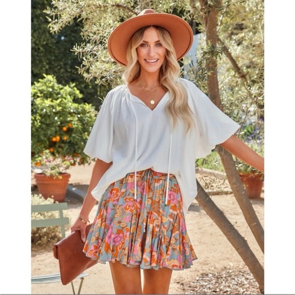 Vici Tops - VICI Rafa Cotton Puff Sleeve Top - White - Small